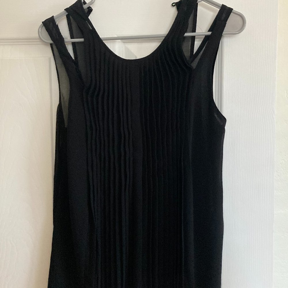 Zara pleated black cold shoulder top - size small